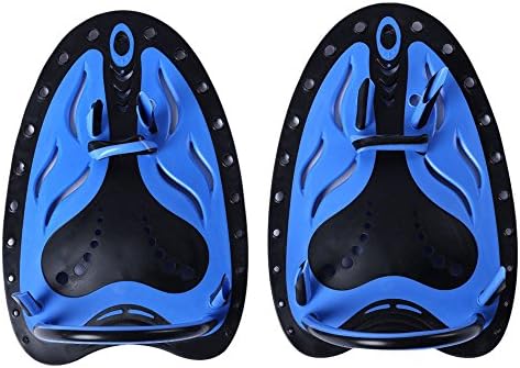 Nictrue Professional Swimming Paddles ,Training Paddles Swimming Hand Paddles for Children and Adults (Blue, S for Children (7.5"5.1"/19CM13CM))