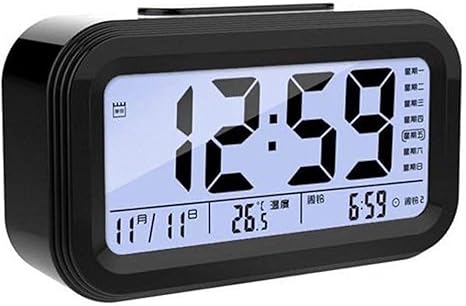 Amazon Co Jp 目覚まし時計 多機能 Led 子供用 学生用 ミュート 温度表示 スヌーズ機能 音声時報 黒 ブラック ホーム キッチン