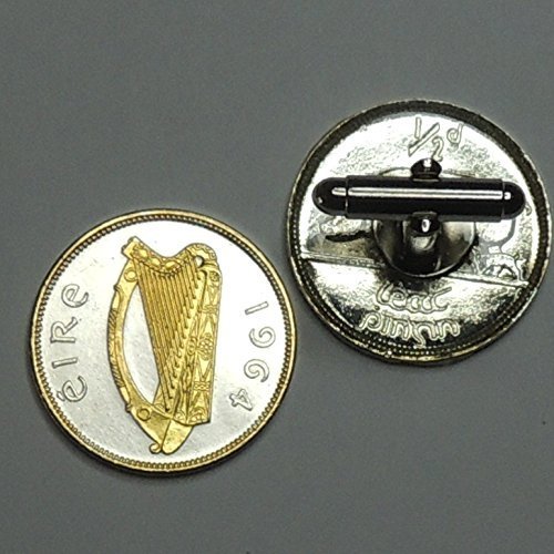 Irish dime size Harp - 2 TonedÂ (Uniquely Hand Done) Gold on Silver coin cufflinks for men - menâ€™s jewelry menâ€™s accessories for him groomsmen