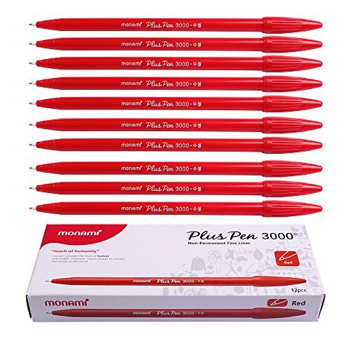 Monami plus 3000 office sign pen felt tip water based ink color p…