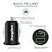 ChargeTech - Fast Charge 4.8A / 24W Dual USB Car Charger Adapter for Apple and Android Devices - Ultra Compact and Low Profile [BLACK]