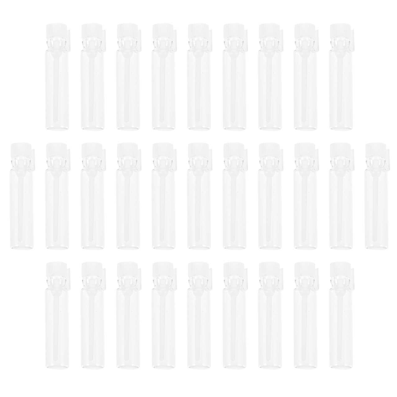 Lurrose 50Pcs 1Ml Sample Bottles Mini Glass Fragrance Vials Travel-Friendly Atomizers with Dropper for Essential Oils Aromatherapy