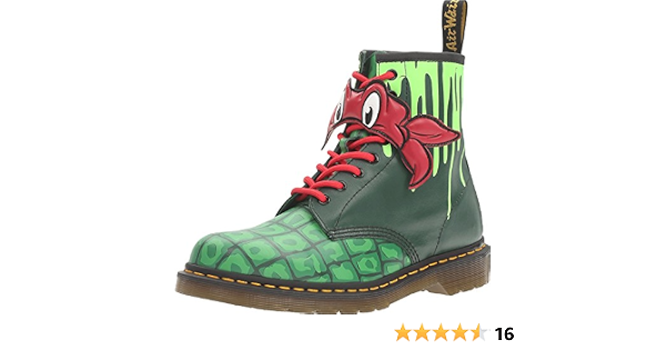 Dr. Martens TMNT Raph - Botas unisex (8 ojales), color verde y multicolor,  Verde multi, 11 Women/10 Men : Amazon.com.mx: Ropa, Zapatos y Accesorios