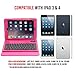 Alpatronix KX100 Leather Folio Case with Removable Magnetic Bluetooth Wireless QWERTY Keyboard with Stand & Auto Wake/Sleep Function Compatible for iPad 2 & 3 & 4 (Pink)