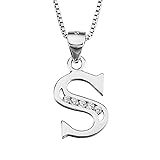 YFN Initial S Necklaces for Women Sterling Silver