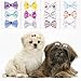 UEETEK 60PCS (30 Paris) Cute Puppy Dog Small Bowknot Hair Bows with Rubber Bands Handmade Hair Accessories Bow Pet Grooming Products (60 Pcs,Cute Patterns)