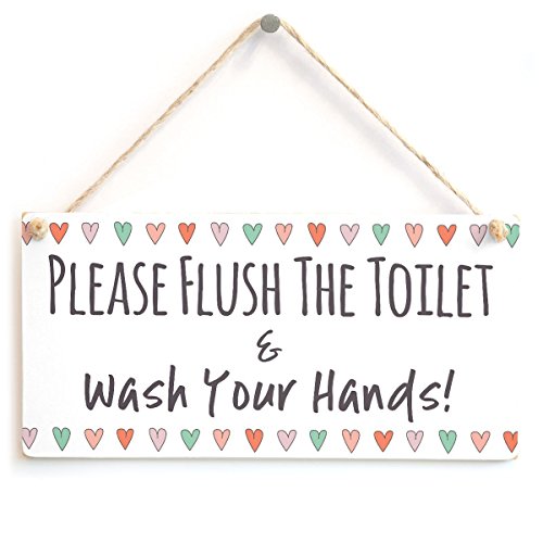 Meijiafei Please Flush The Toilet & Wash Your Hands - Cute Bathroom W.C ...