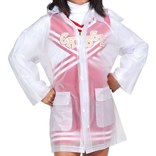 chasséChasse Cheer Clear Raincoat With Detachable Hood and Pockets - Front Zip and Snaps - Youth Sizes
