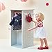 Olivia's Little World - Princess 18 inch Doll Furniture | Dresser with 3 Hangers (Grey Polka Dots) | Fits American Girls, Our Generation and More