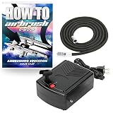 PointZero Mini Portable Airbrush Air Compressor w/ Hose and AC/DC Adaptor