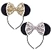 DRESHOW Mickey Ears Headbands Sequin Hair Band Accessories for Women Girls Cosplay Party