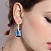 EleQueen 925 Sterling Silver CZ Rectangle Hook Drop Earrings Denim Blue Made with Austrian Crystal for Women Girl, Valentine's Day/Mother's Day/Christmas Jewelry Gift for Girlfriend/Mom
