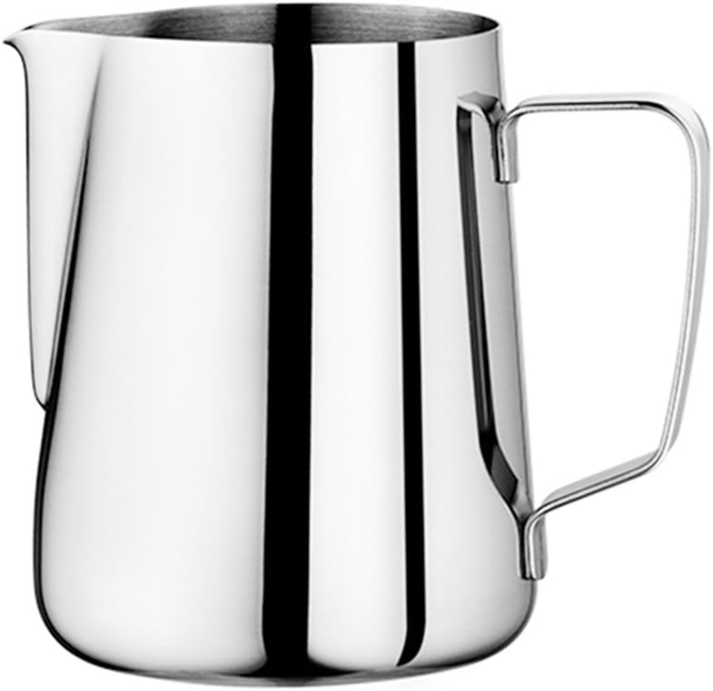 Milk Pitcher - Duolo Stainless Steel Creamer Coffee Milk Frothing Pitcher Cup With Dripless Pouring Spout - Perfect for Espresso Machine,Cappuccino Hot Milk Frother and Latte Maker (12-Ounce/350ML)