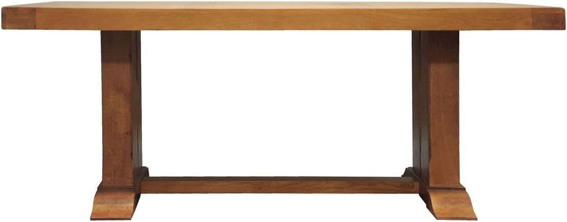 Tewkesbury Oak Large Refectory Fixed Top Dining Table in Light Oak Finish Seating 8 People | 200cm