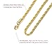 LAOYOU 4MM Mens Womens Necklace Stainless Steel Twisted Rope Chain Gold Hip Hop Rapper's Necklaces 16