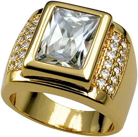 wayne-Size 9-15 Jewelry Man's AAA Sapphire 18K Yellow Gold Filled Ring R199 (8)