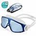 USHAKE Adult Swim Goggles, Large Swimming Goggles with Anti-Fog Light Blue Lens for Adult or Youth Outdoor Ocean Swimming Goggles