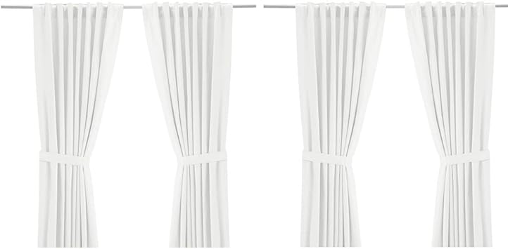 Amazon Com Ikea Ritva White Curtain Set Size W 57 X L98 2