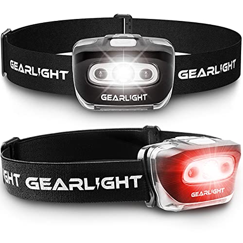 GearLight 2Pack LED Headlamp Outdoor Camping Headlamps with