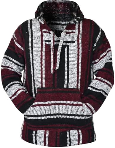 トップス BAL / PULLOVER MEXICAN HOODED SHIRT Amazon.com: Baja Hoodie Drug Rug Surfer Poncho Pullover Sweater