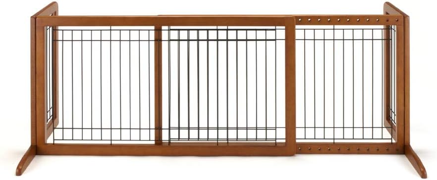 Richell Wood Freestanding Pet Gate, Large, Autumn Matte Finish: Pet Supplies