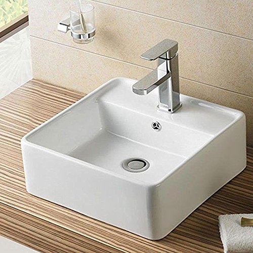 Cuba de Apoio Banheiro Lavabo Sobrepor Quadrada de Porcelana Cerâmica Louça C271 - Premierdecor