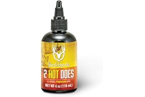 Hunters Specialties Buck Bomb Natural 2 Hot Does Liquid Scent w/Wicks | Deer Buck Lure Hunting Primetime Post/Pre Rut Scent Attractant for Hunting, 4 Oz (118 ml.)
