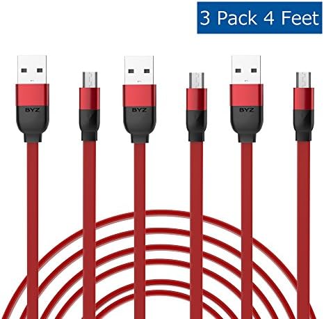 Marvotek Micro USB Cable, (3Pack) 4FT 1.2m Universal Micro USB Charger High Speed Sync&amp;Charge Cord Wire for Android, Samsung, HTC, Motorola,Sony,LG,Tablet and More (Black+Red)