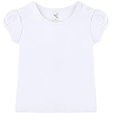 Lilax Baby Girls' Basic T-Shirt Short Sleeve Crewneck Tee