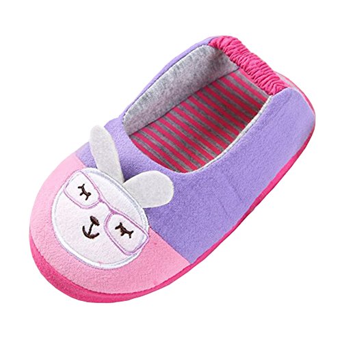 Beeliss Toddler Slippers Cartoon House Shoes (5-6 M US Toddler, Pink)