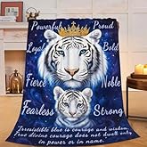 Tiger Blanket Inspirational Tigers Throw Blanket Soft Warm Cozy Fleece Fuzzy Plush Flannel Blankets Gifts for Girls Women Boys Kids Adults 40"X50"