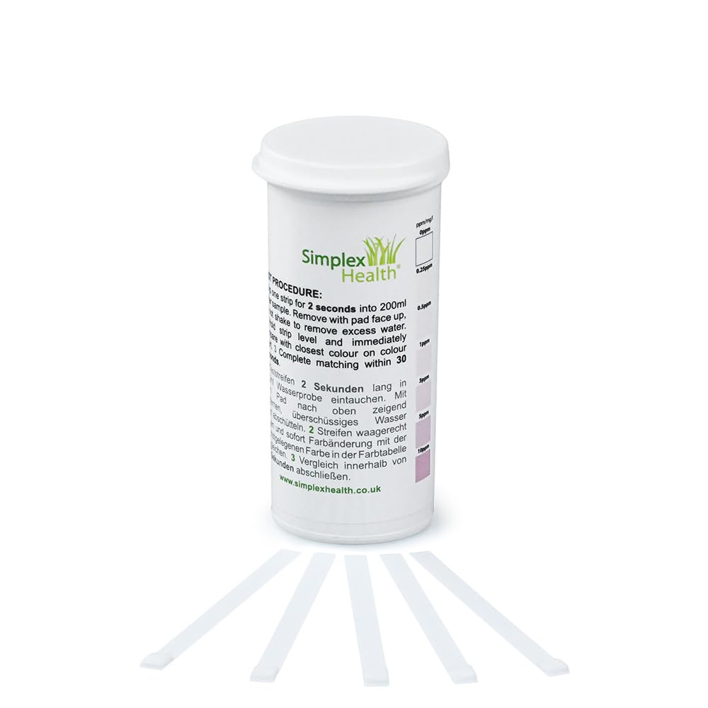 SimplexHealth Chlorine Dioxide 0-10ppm (50 Test Strips)