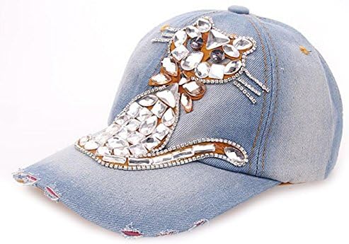 Coolzdt Multiple Cute ANIMALS Bling Rhinestone Adjustable Strapback Hats Baseball Cap Denim (19 Style)