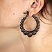 Tribal Jewelry Earrings Brown Wooden Post Hoop Earrings