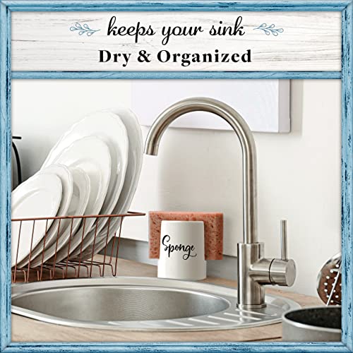Home Acre Designs Sponge Holder for Kitchen Sink Ceramic Porcelain