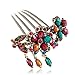 Voberry Fashion Women Hair Accessory Retro Rhinestone Petal Tuck Comb Hair Fork 1 Pcs (C)