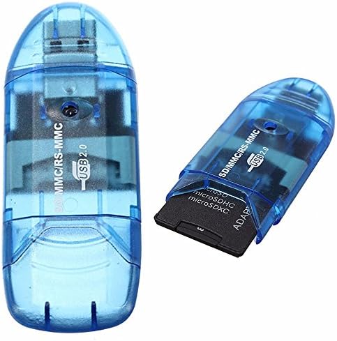 High Speed USB 2.0 Multi in 1 Memory Card Reader Writer Adapter With Caps for MMC SD SDHC TF UP To 64GB 1PC