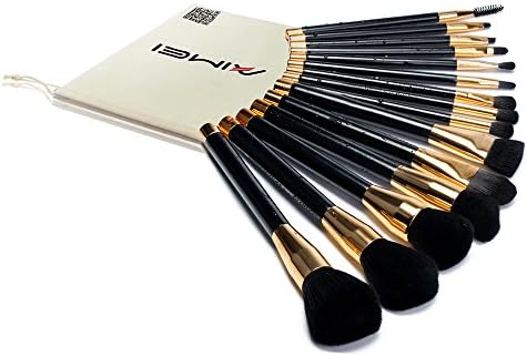 Neverland Beauty Professional 15Pcs Make Up Brushes Set Eyebrow Brush Face Powder Foundation Eyeliner Cosmetic Makeup Tool Kit Black