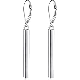 S925 Sterling Silver Vertical Drop Dangle Earrings Gift for Women Teenage