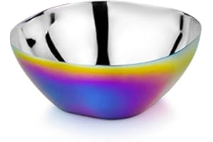 Ahimsa Stainless Steel Bowls for Kids | Non Toxic, Pediatrician Designed Toddler Bowls 12oz | Durable Metal Kids Bowl, Easy to Clean, Dishwasher Safe, Single Fun Rainbow