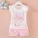 MH-Lucky Baby Girl Clothes Outfits Short Sets 2 Pieces with T-Shirt + Short Pants (T-Pink+White, 24 Months)
