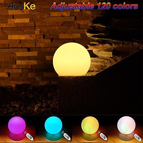 AosKe 7.9-Inch LED Color Changing Floating Ball Waterproof Mood Light Garden Decoration Flashing Ball LED lighting products for Pool, Ponds & Parties,hot tubs