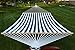 Deluxe Wood Arc Hammock Stand including + Two Person Blue and White Quilted Hammock