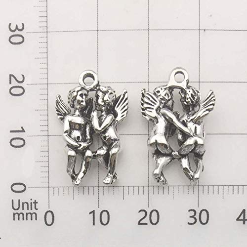 Youdiyla 65 PCS Fairy Charms Collection, Mix Silver Cupid Pixie Angel Winged Woodland Fairy on The Moon Metal Charm Pendant Supplies Findings for Jewelry Making (HM151) - Thumbnail 4