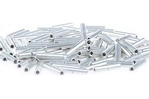 AIRIC Non Insulated Butt Connectors 200pcs 22-16 Gauge Electrical Wire Seamless Uninsulated Butt Connectors Crimp Ferrule Terminals