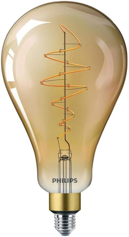 Philips LED 538934 Dimmable A50 Vintage Light Bulb: 400-Lumens, 2000-Kelvin, 7.5 (40-Watt Equivalent), Amber, E26 Medium Screw Base