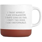 Canopy Street Positive Self Talk Mug / 13 Ounce Speckled Ceramic Affirmation Coffee Mug/Self Love And Acceptance Morning Mantra Farmhouse Style Tea Cup