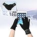 Vbiger Womens Winter Gloves Touch Screen Gloves Thick Warm Windproof Mittens (Black)