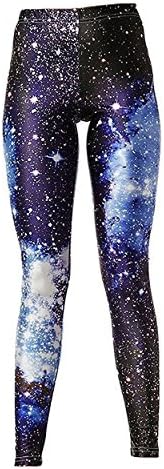 Womens Galaxy Printed High Waist Leggings Sexy Smooth Crazy Patterned Slimming Pants