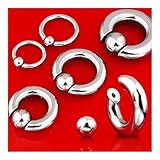 {8 GA-1/2"-6mm} 316L Steel Snap in Captive Bead Ring (No Tools Needed)-8 GA-1/2"-6mm (Sold Ind.)